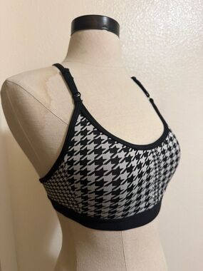 Nike Black & White Houndstooth Sports Bralette